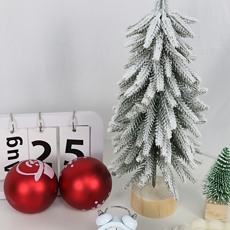 

1pc Handcrafted Cedar Christmas Tree, Tabletop Holiday Decoration, Plastic Home Decor For Room Types, Seasonal Christmas Ornament Without Container