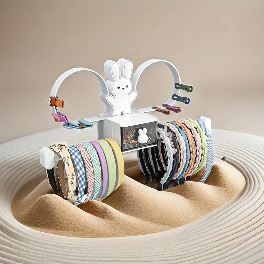 Image of Hi Dou Accessory Organizer (hair Ties, Hair Clips, Headbands Storage Of 20pcs Or More, Extra 5pcs Hair Ties ), No Drilling Hanging Display Rack, With Hook, Hanging Jewelry Organizers