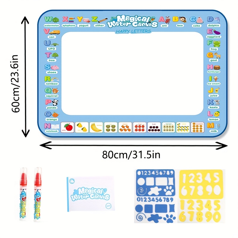 magical water canvas toy reusable magic water canvas drawing mat portable art toy with textured surface mixed colors relaxing   fun drawing board drawing pad graffiti   drawing board watercolor painting mat drawing board with letters and numbers  s toy easter gift birthday christmas gift Product details 3