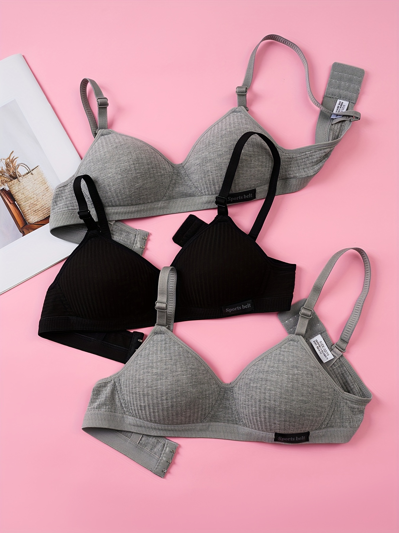 3pcs girls bras anti sagging push developmental cups non Temu