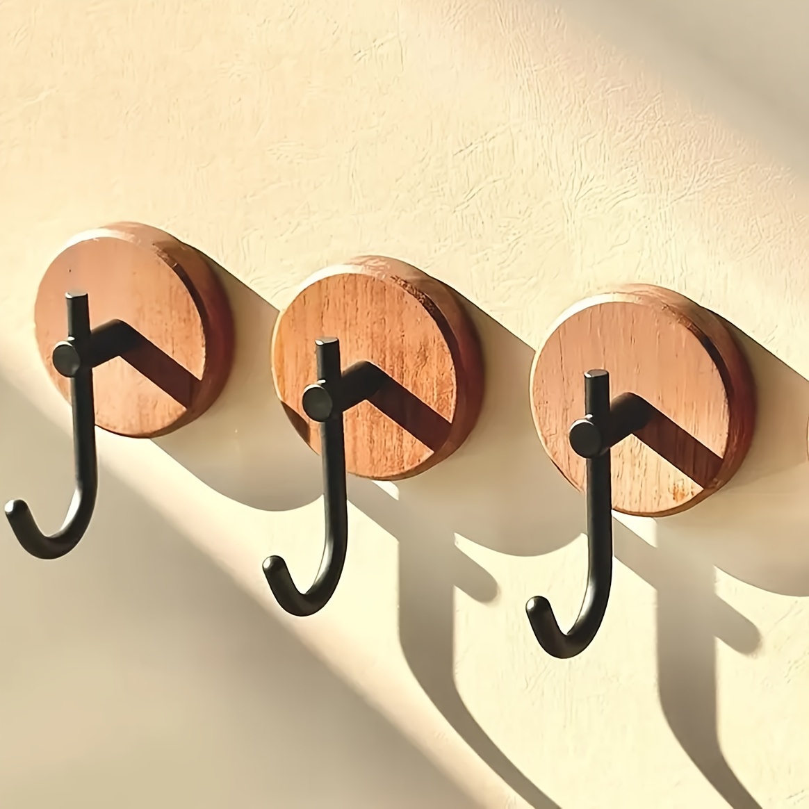 

2pcs Walnut Wood Over-the-door Hooks - , No Drilling Required, Bathroom, Bedroom & Kitchen Storage