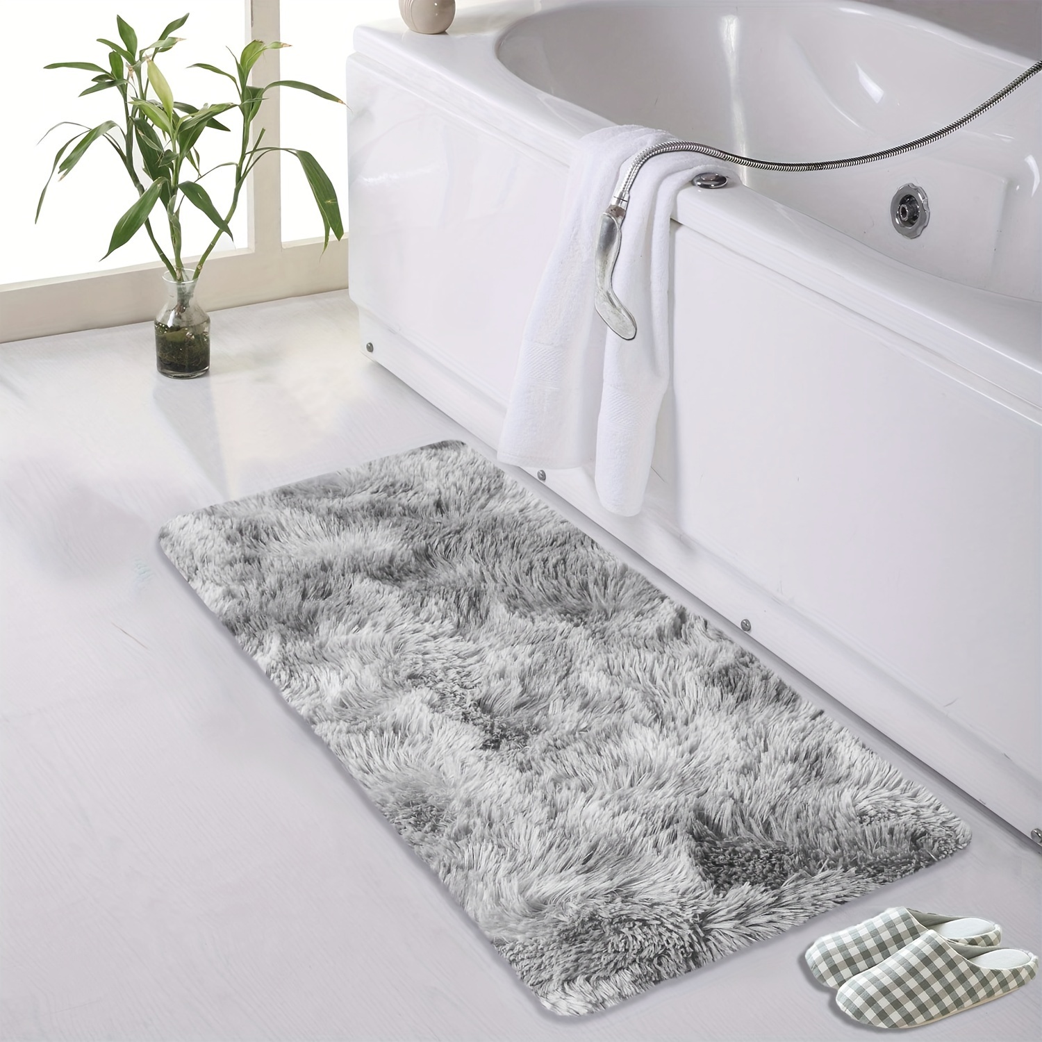 1pc Tappeto da bagno in ciniglia antiscivolo - Moquette morbida ed elegante  per la cucina camera da letto e bagno - Lavabile in lavatrice e durevole