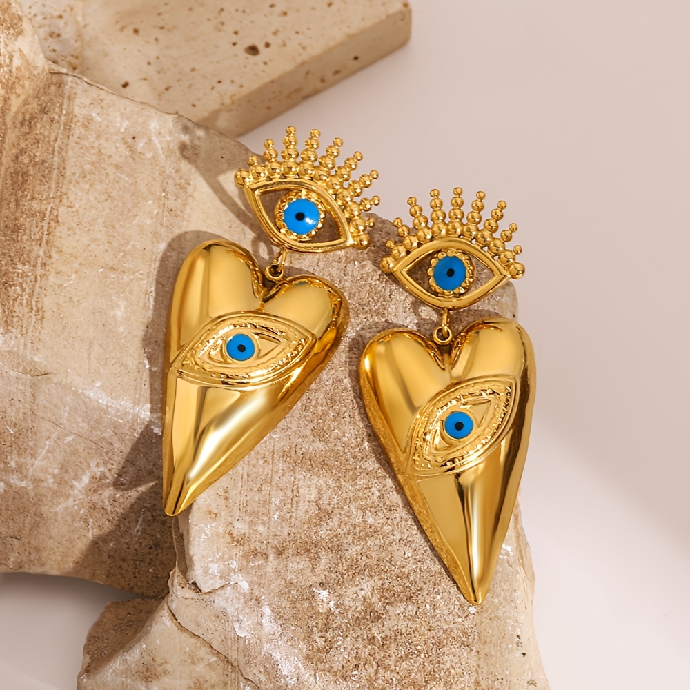 Vintage Devil's Eye Pendant Earrings, Exquisite Gift for Halloween