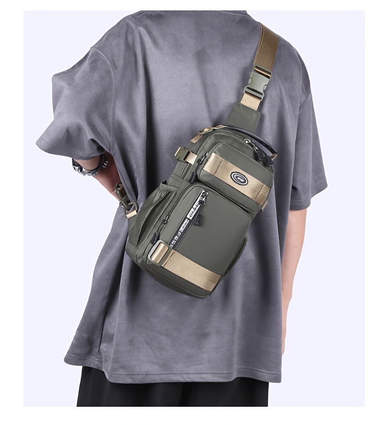 Wasserdichte Sling-brusttasche Mit Fächern Für Herren_voghion.com