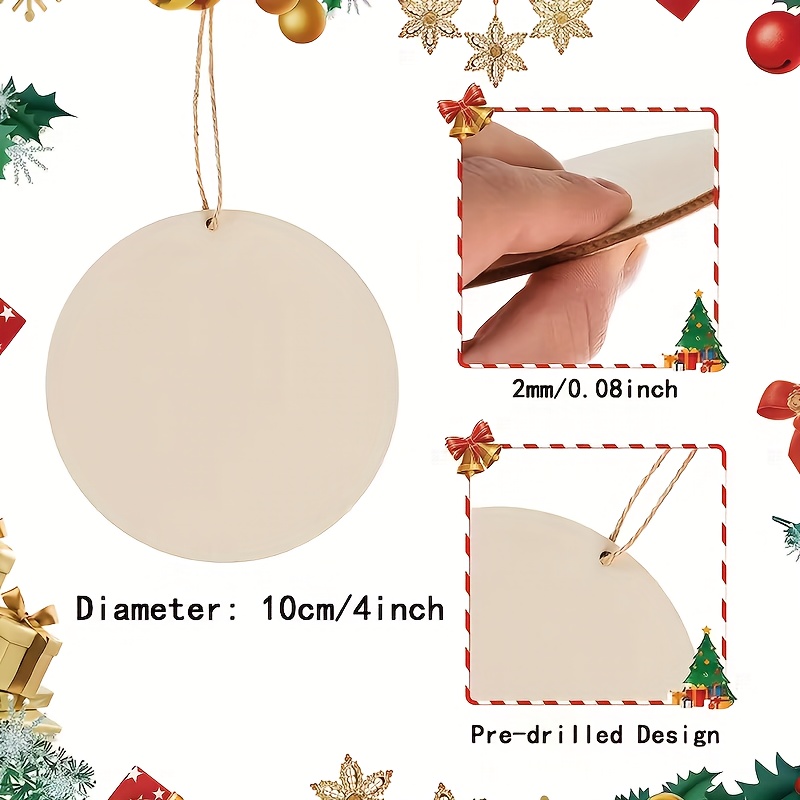 TEMU Custom Wooden Ornaments Featuring Pet Photos And Names - Diy Personalized Dog Memorials And Birthday Gifts, Christmas And Home Round Decorations