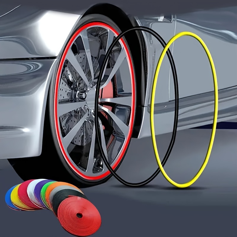 

Universal Abs Resin Car Wheel Rim Protector Stickers - Colorful And Durable For All Vehicle Types