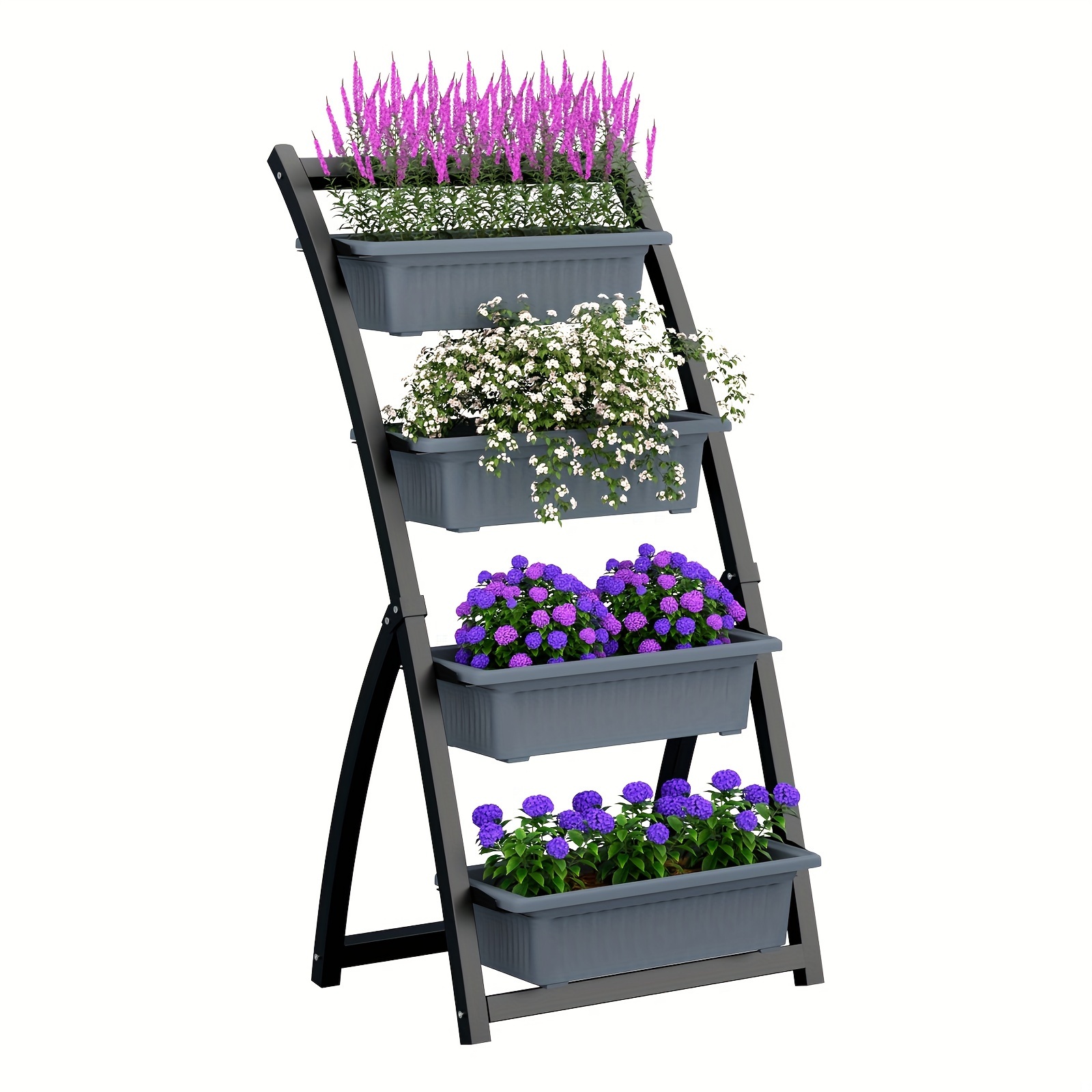 

4-ft Vertical Raised Garden Bed - 4-tier Container Boxes Freestanding Raised Garden Pot - Suitable For Growing Plants And Flowers Indoors And Outdoors Or On Patios And Balconies