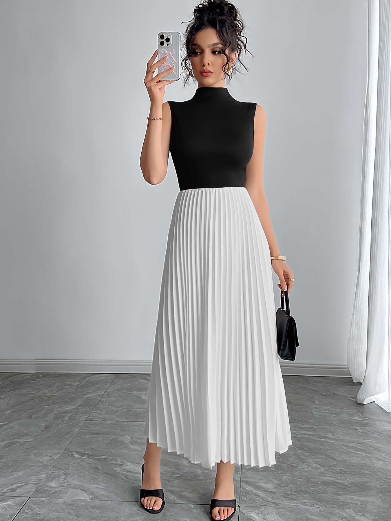 white christmas dresses White Stripe Ribbed Maxi Dress - Casual Dresses main image 0