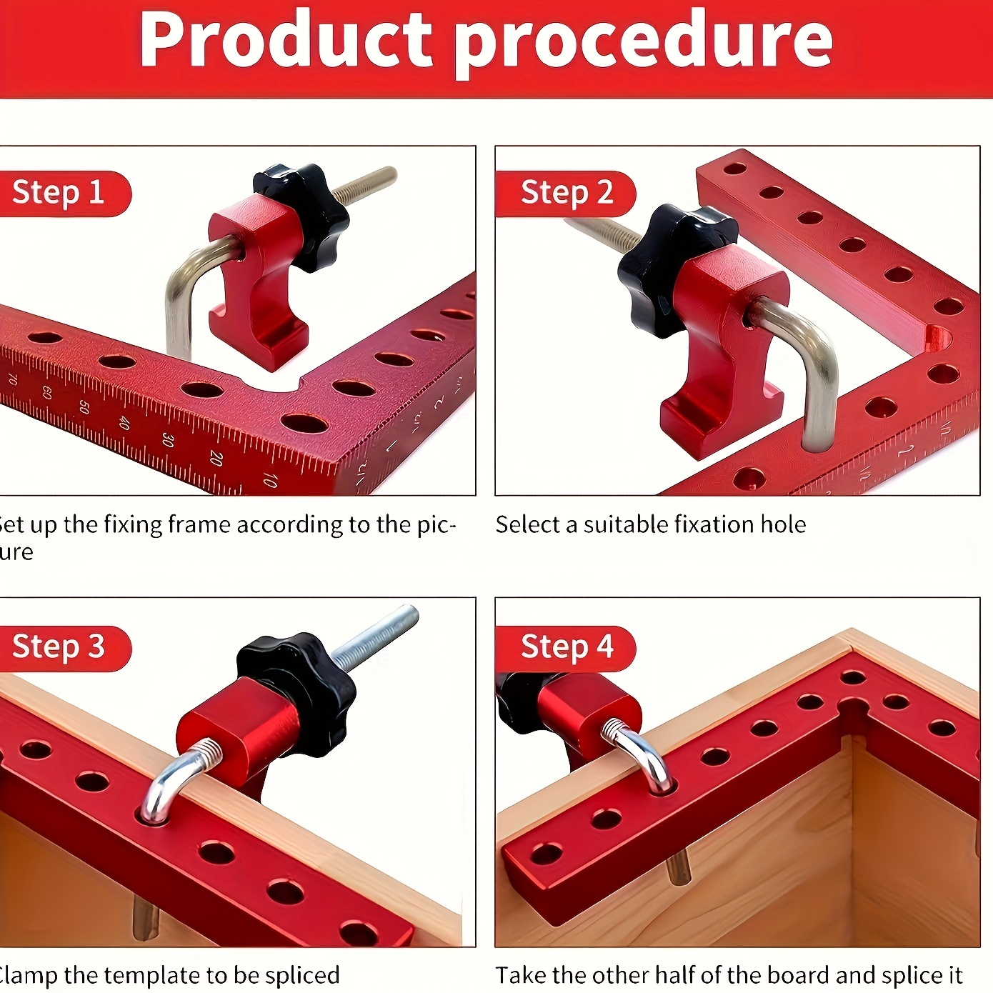 aluminum angle clamps set 90 degree precision positioning corner clamp tools for woodworking carpenter square picture frames boxes cabinets drawers durable metal construction non electric hand tool no battery needed pack of 1 details 6