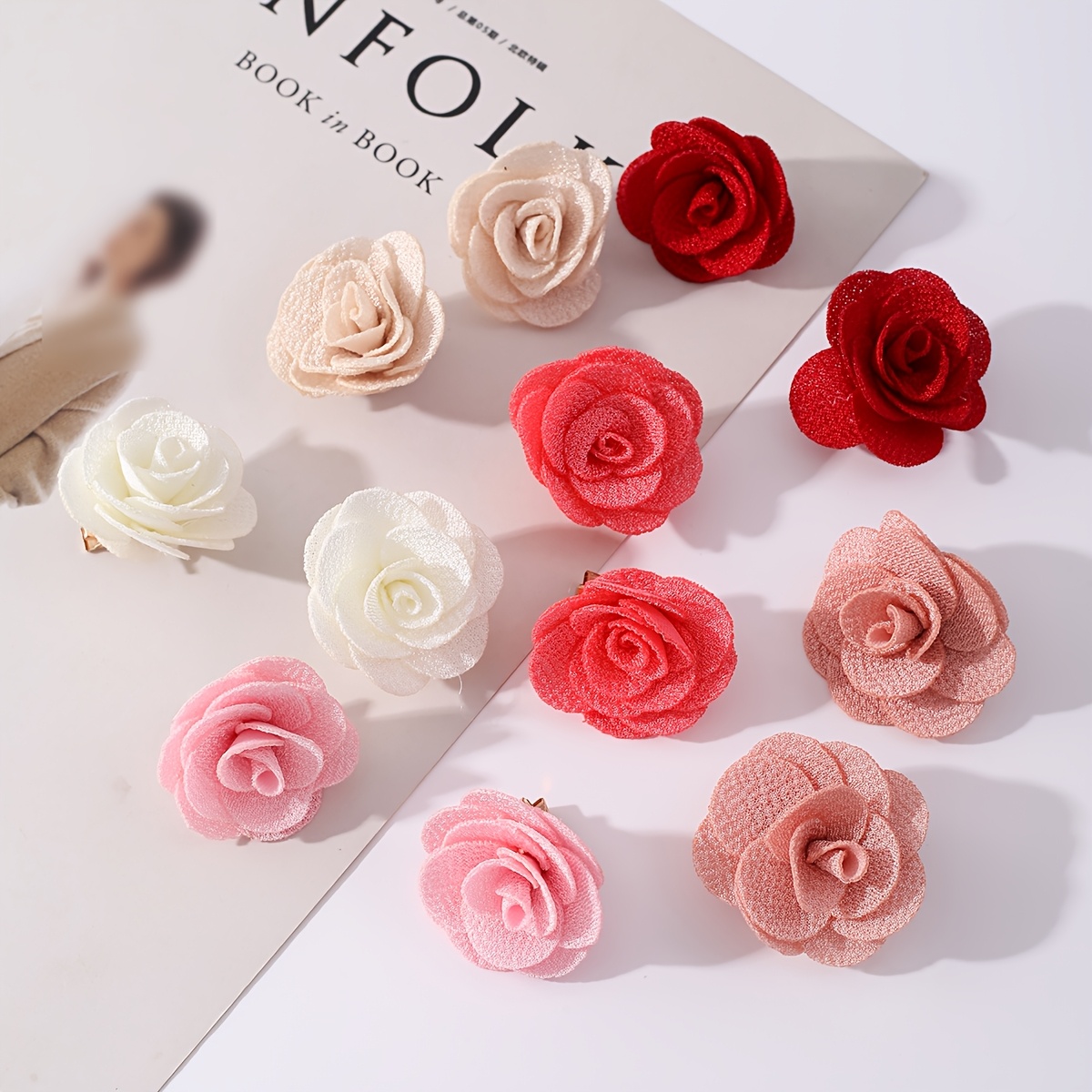 TEMU Set di 12 fermacapelli a forma multicolore, accessori per capelli raccolti da sposa, fermagli laterali a per servizio fotografico da fata