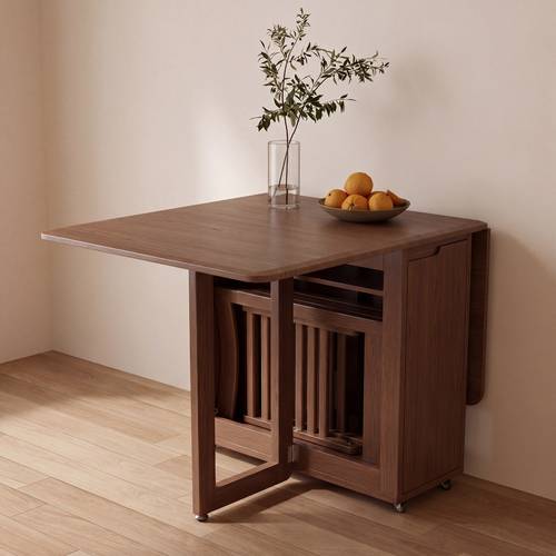 solid wood folding table dining table furniture for and sturdy space saving for 4 6 people mobile wheels time shipping