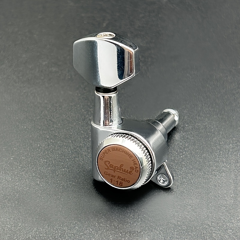 [SAPHUE Guitar Locking Tuners] 6pcs SAPHUE Guitar Locking Tuners - 1:18 Locking Ratio, Hexagonal Handle with Sealed Gear & Cast Housings in Black/Golden/Chrome for Electric/Acoustic Guitars (Includes Mounting Hardware)