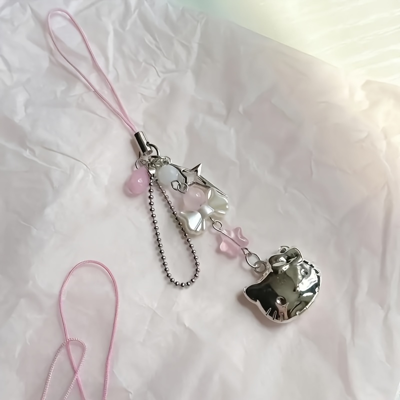 1pc Hello Kitty Phone Charm Phone Pendant Creative Phone Decoration Hanging Bag Accessory Perfect Birthday Gift For Phone Decor