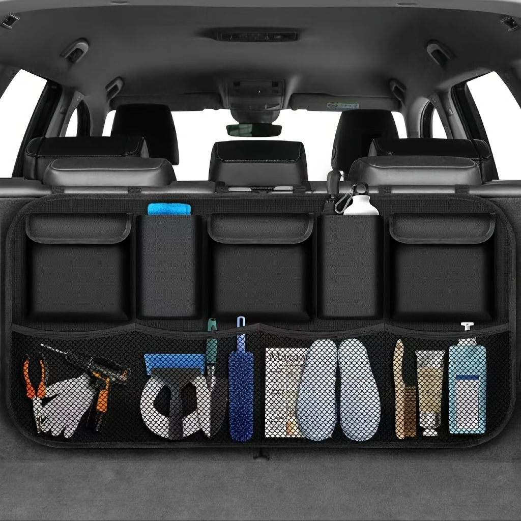 

1 Foldable 9- Trunk Storage Bag Car Hanging Bag Car Storage Bag Large Capacity Hanging Bag 600d Oxford Cloth Ideal Gift