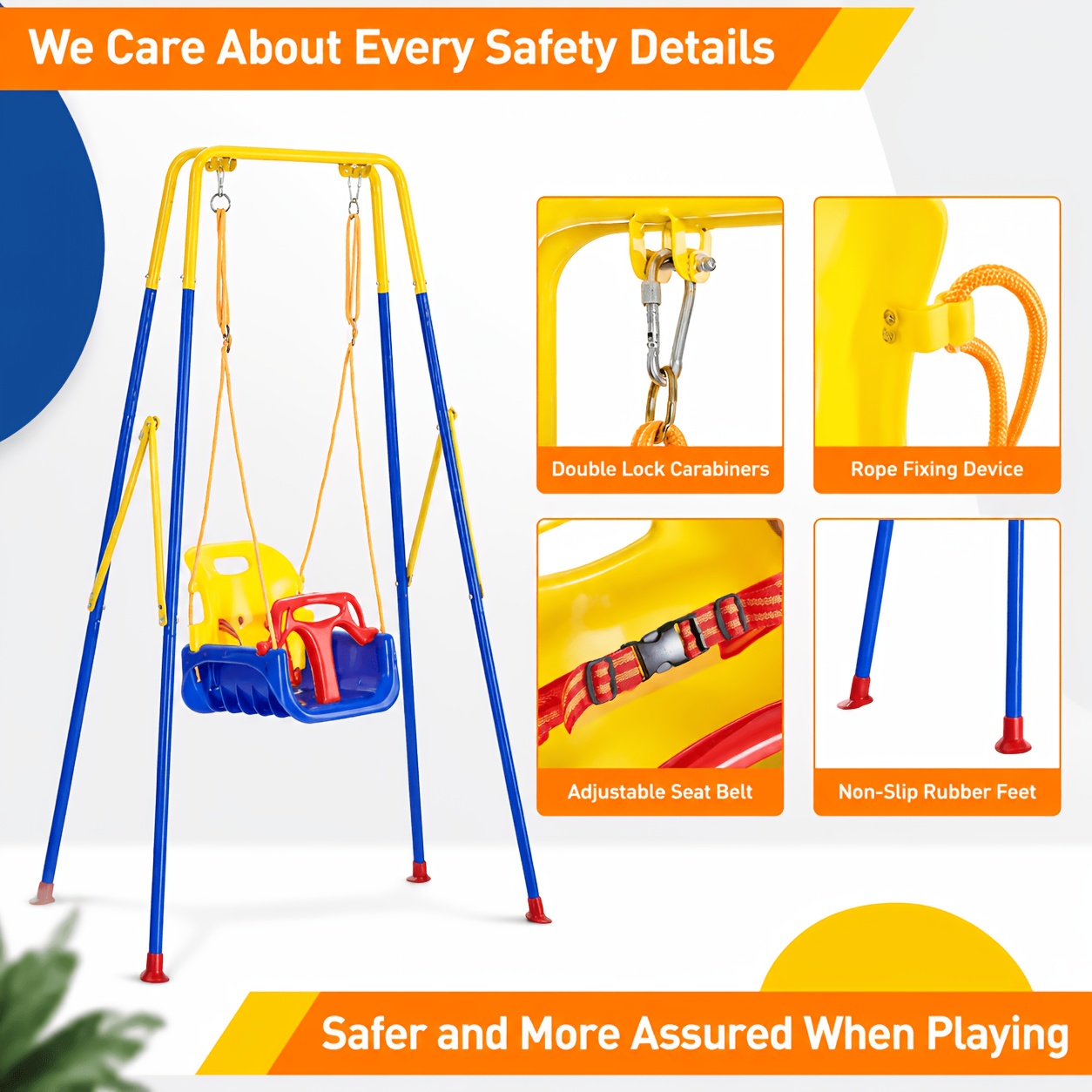 Foldable swing frame for easy storage