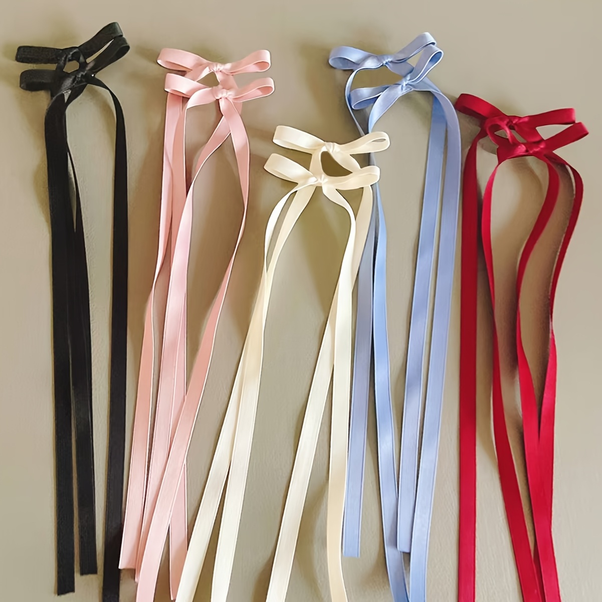 10pcs Cute Sweet Bow Streamer Braided Ribbon Tie Double Ponytail Streamer Hair Clip