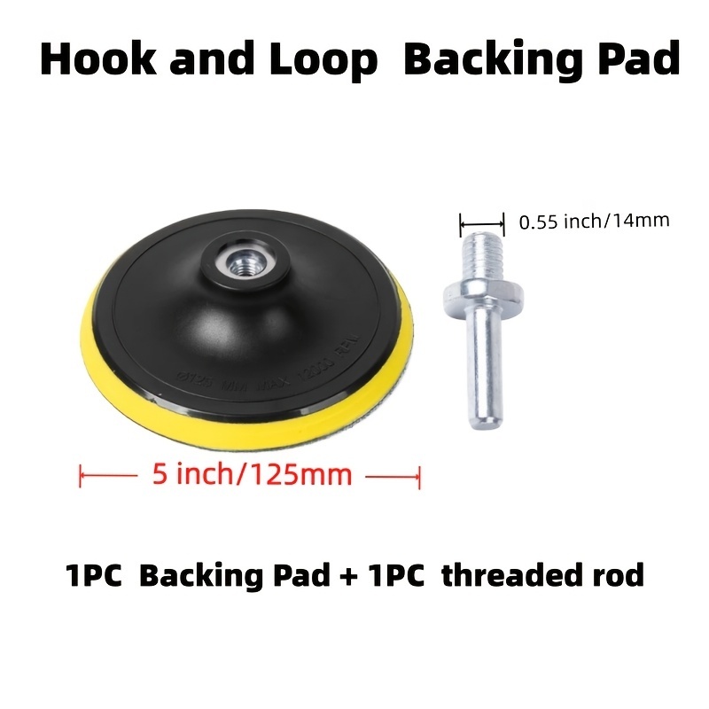 TEMU 3/4/5 Inch Backing Pads/polishing Pads Compatible With And Polishers With M10/m14 Threaded Rods, Self-adhesive Sanding Discs For Wood, Metal,