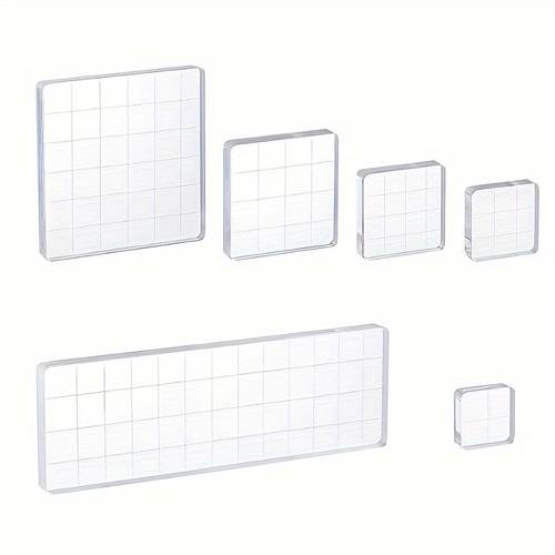 6pcs acrylic stamp block set with clear for scrapbooking card making crafts assorted sizes