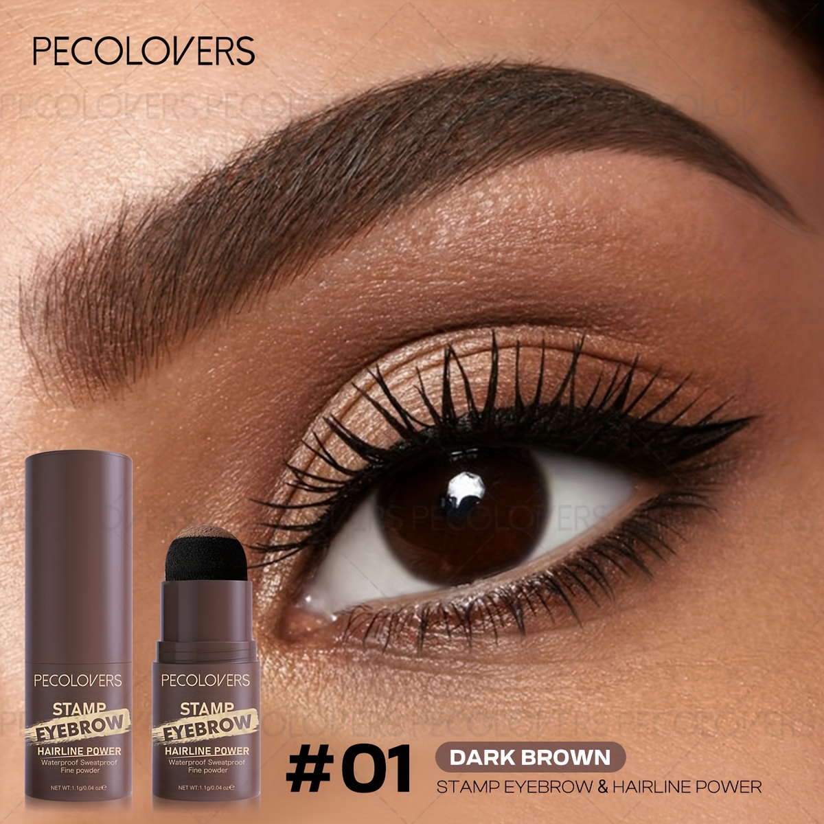 1pc Waterproof And Hairline Powder, , Filling Beard And Eyebrows, Fine Powder, Development, Suitable For , Christmas Gift