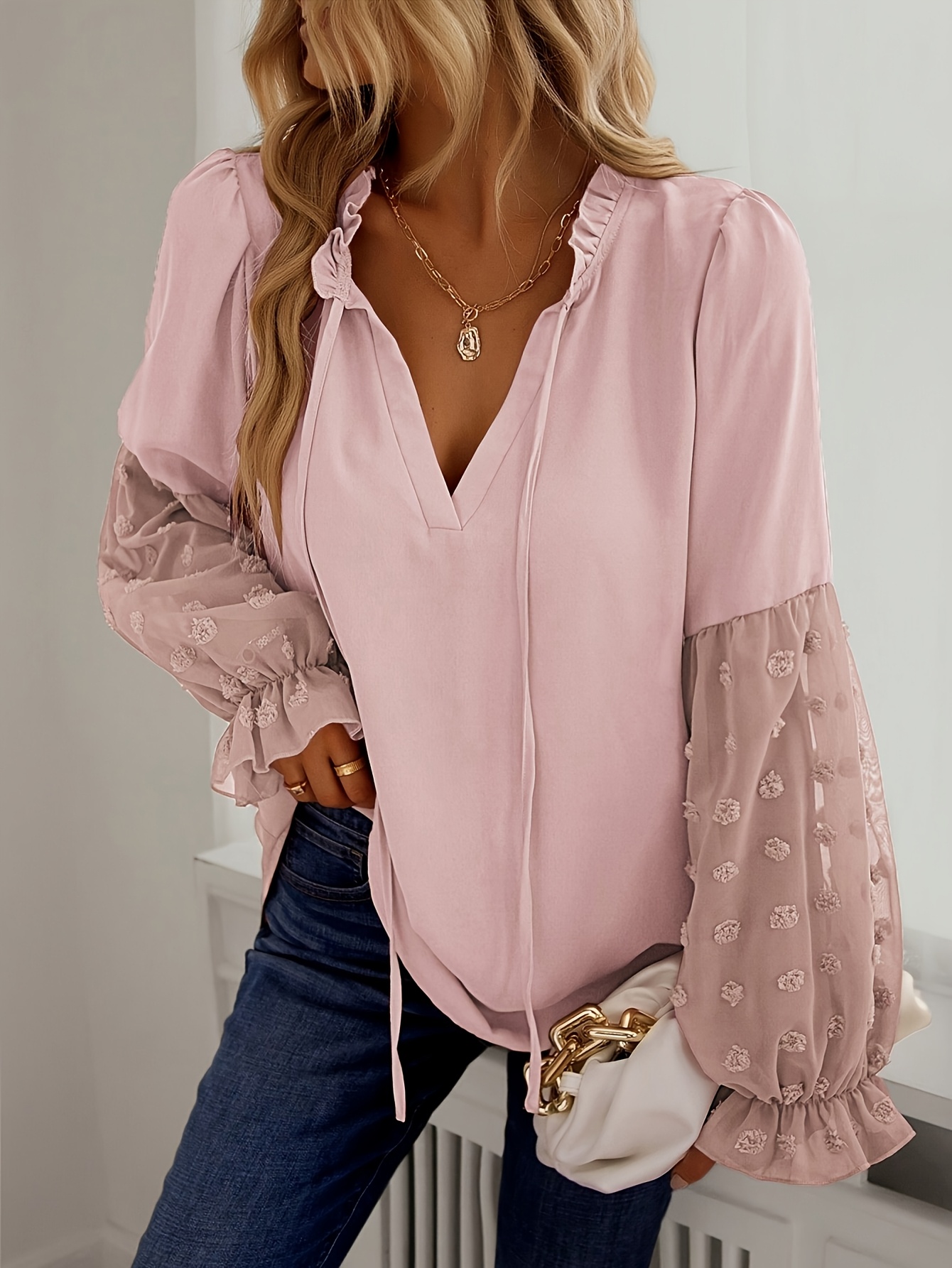 Top da Donna a Maniche Lunghe con Collo Alto, vestibilità