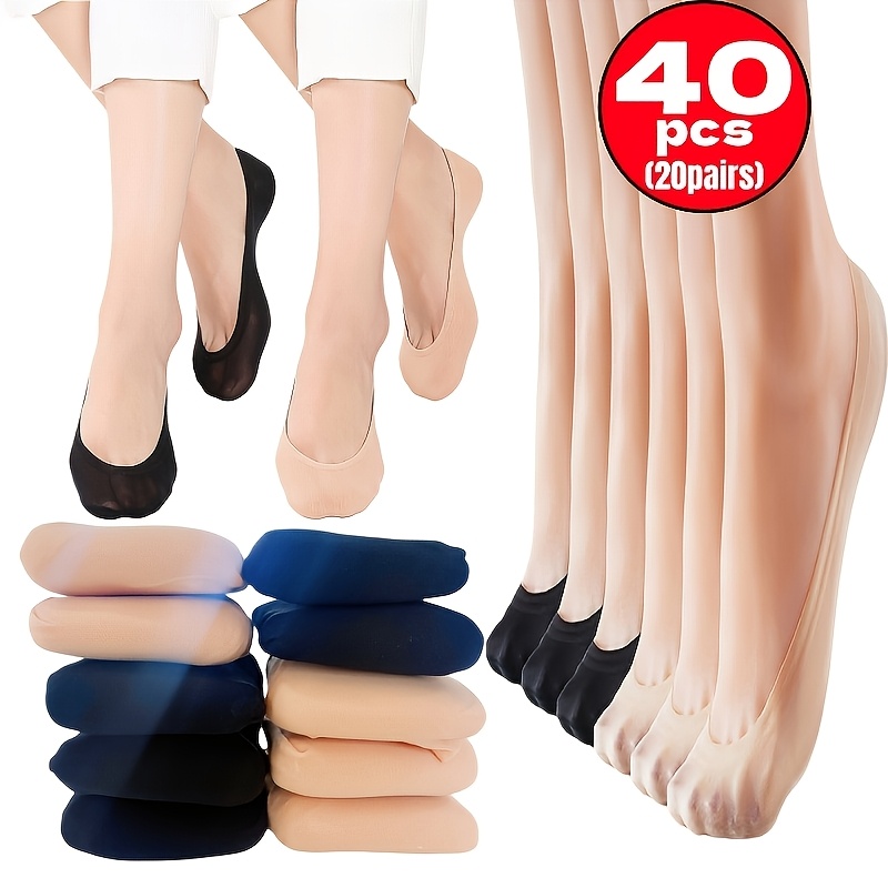 E-shop 40 Stück/20 Paar weiche, atmungsaktive Knöchelsocken für Damen, hochelastische Socken für Herren, Crew-Socken – weiche, dehnbare, bequeme