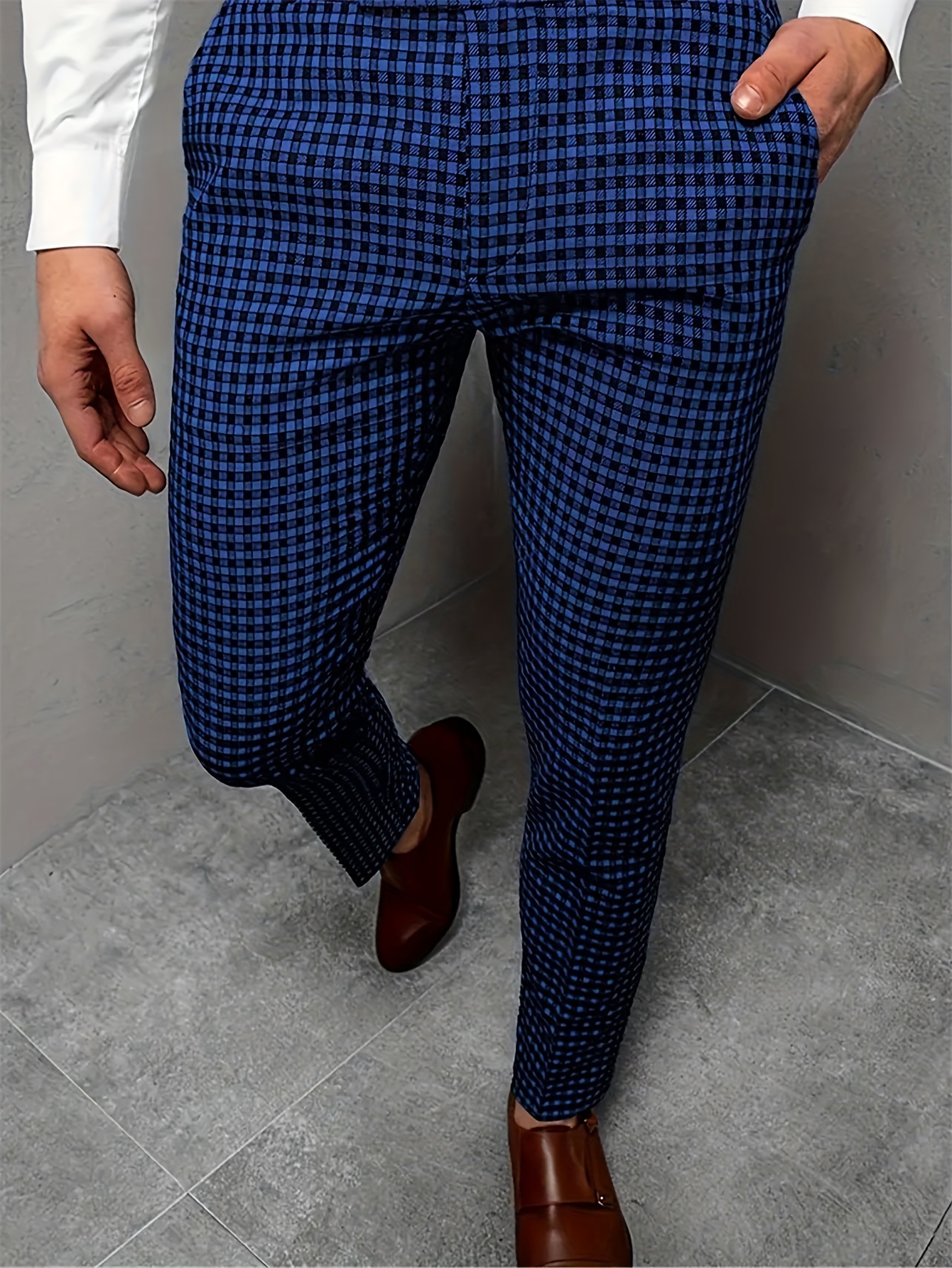 pantalones cuadros hombre estilo Temu Spain
