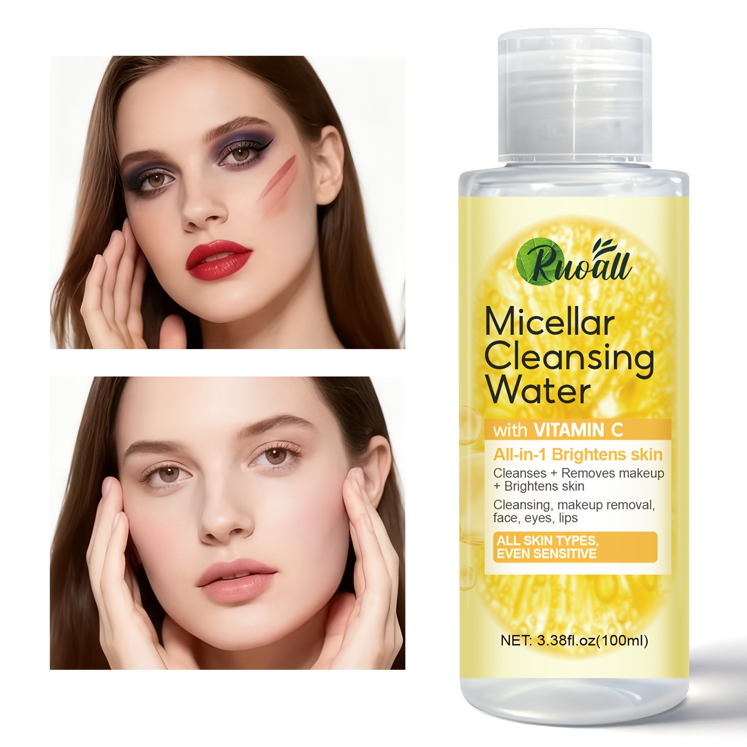 100ml of   cleansing water   for   and eye region compatible with for   types ideal for skincare items facial care beauty products for women skincare for men makeup removal Product details 0