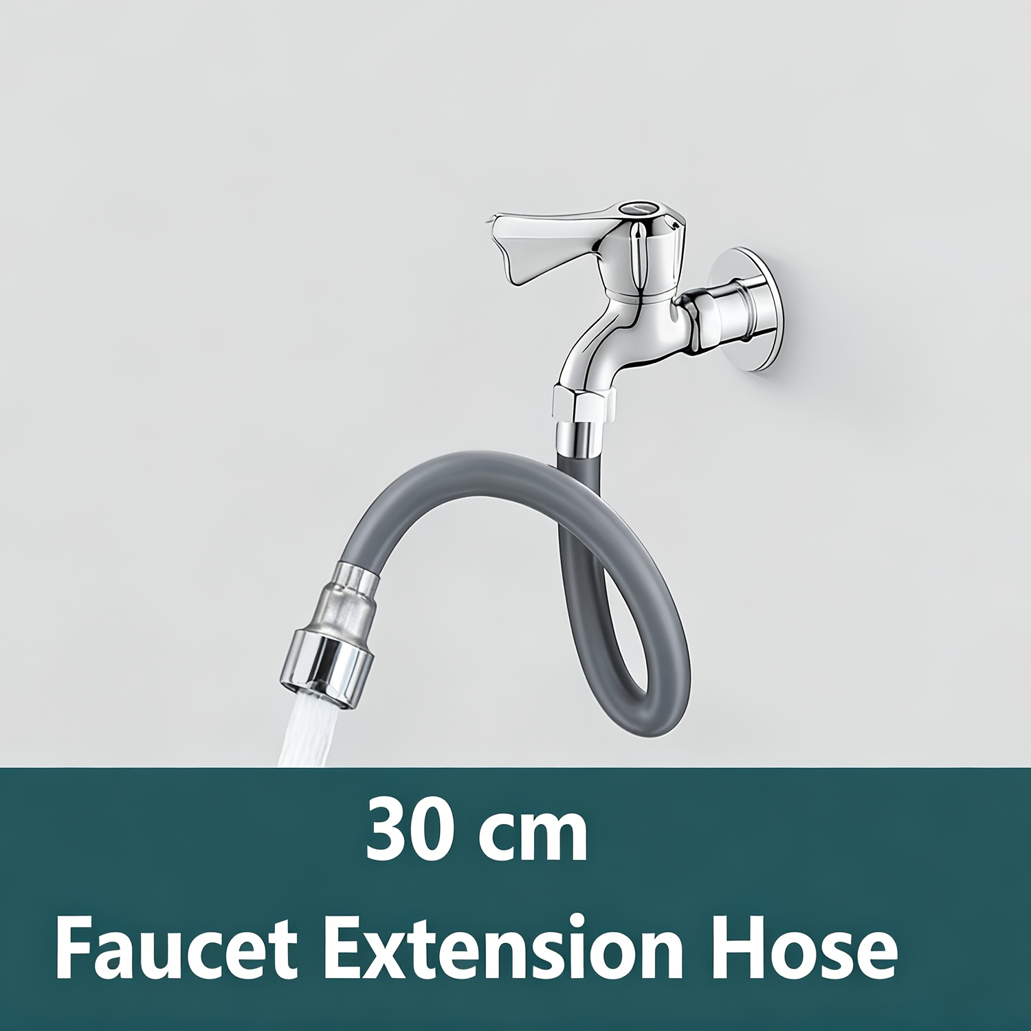 Image of Faucet Extension Hose, Faucet Hose, Suitable For 4mm Coarse-threaded Taps - Universal Bathroom Faucet Extension - Suitable For Bathrooms, Washrooms And - Tap Connectors Faucet Extender (20mm × 30cm)