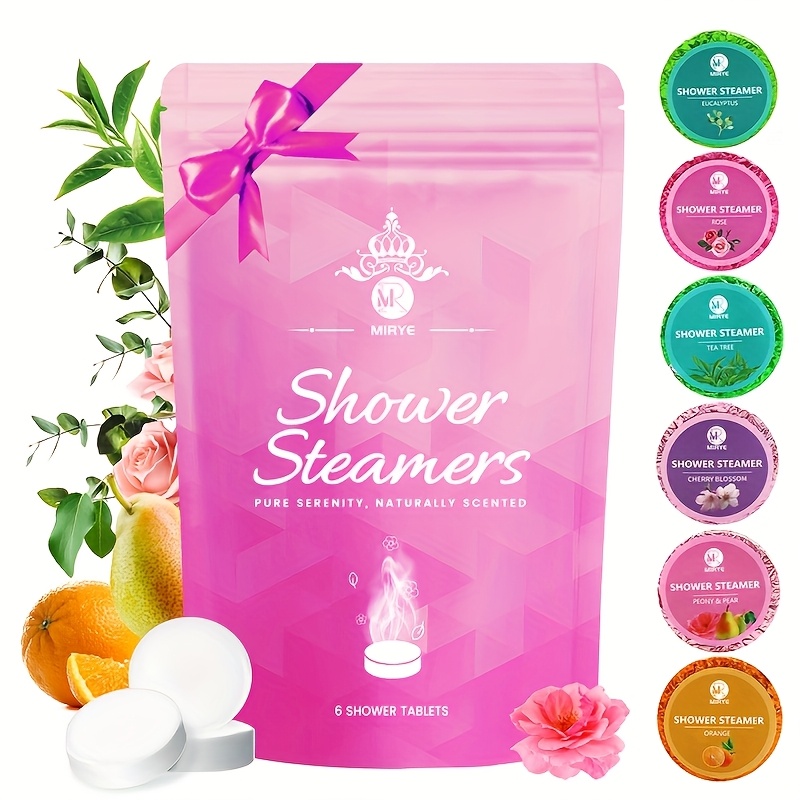 TEMU 6pcs Shower Steamers Essential Oil Bath Tablets With Rose, Eucalyptus, And Other Fragrances A Self-care For Men And Women The For Christmas, Valentine's Day, And !