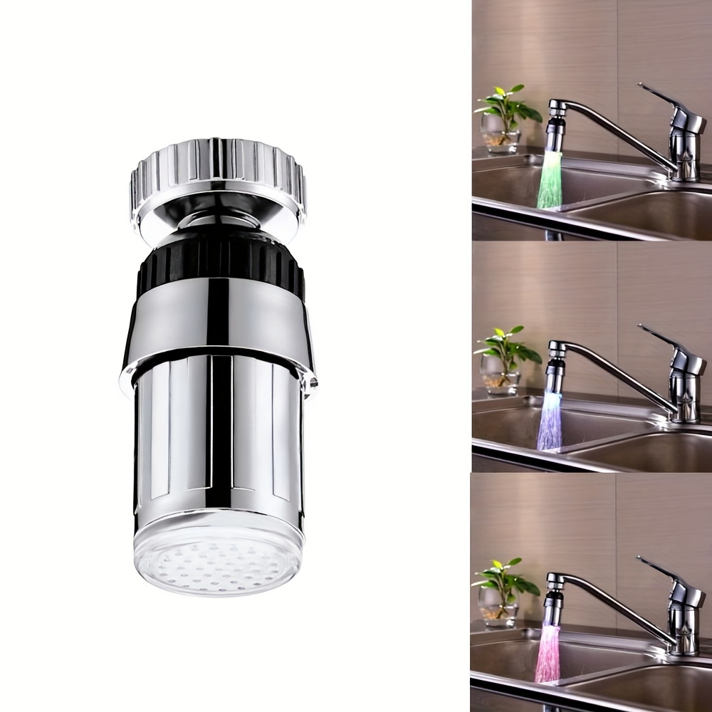 

360° Rotating Led Faucet Aerator - Temperature-sensitive Color Changing, Battery-free, For Kitchen & Bathroom