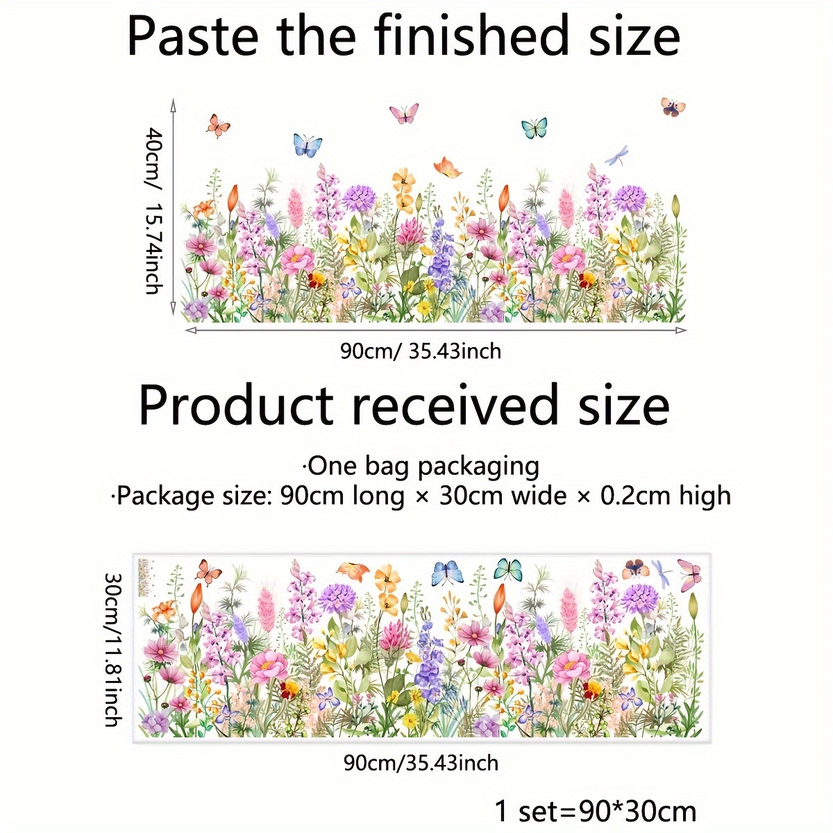 1pc Spring Creative Colorful Floral Wall Sticker Living Room Bedroom Background Wall Home Decoration Wall Mural Wholesale