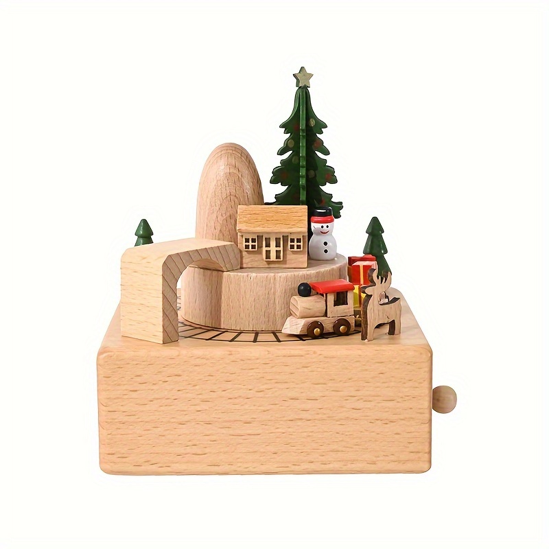 

Wooden Box Rotating Christmas Tree - ,