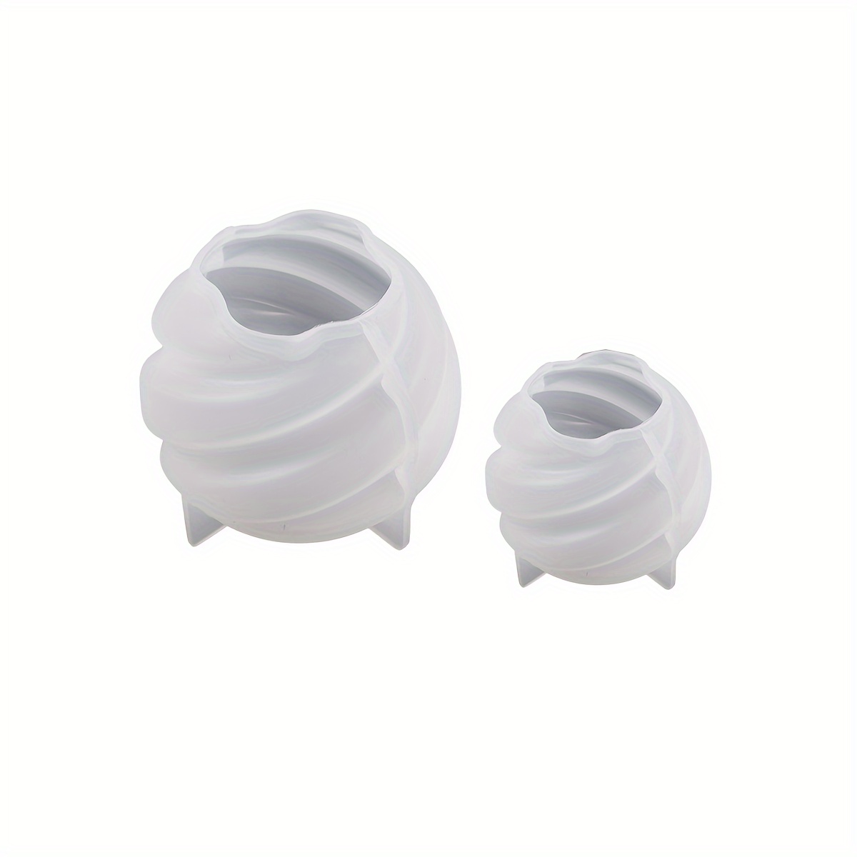 Image of 2pcs Wave Candle Resin Mold, Spiral Candle Mold, Ball Mold Ball Resin Casting Mold, Resin Making Molds Silicone Mold For Candle, Mold Candle Making