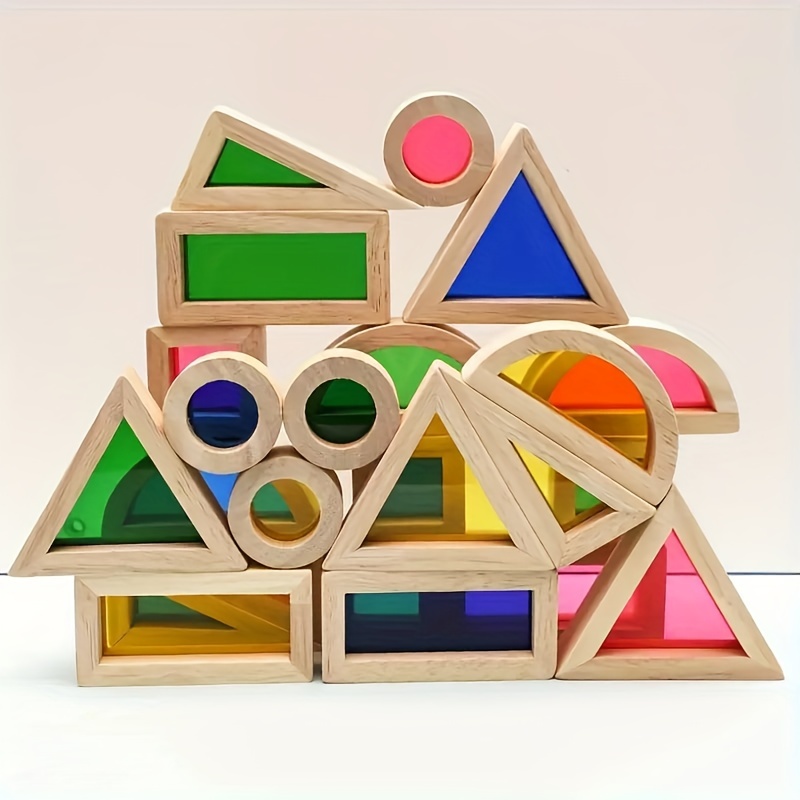 bloques construcción madera coloridos juguete Temu Spain