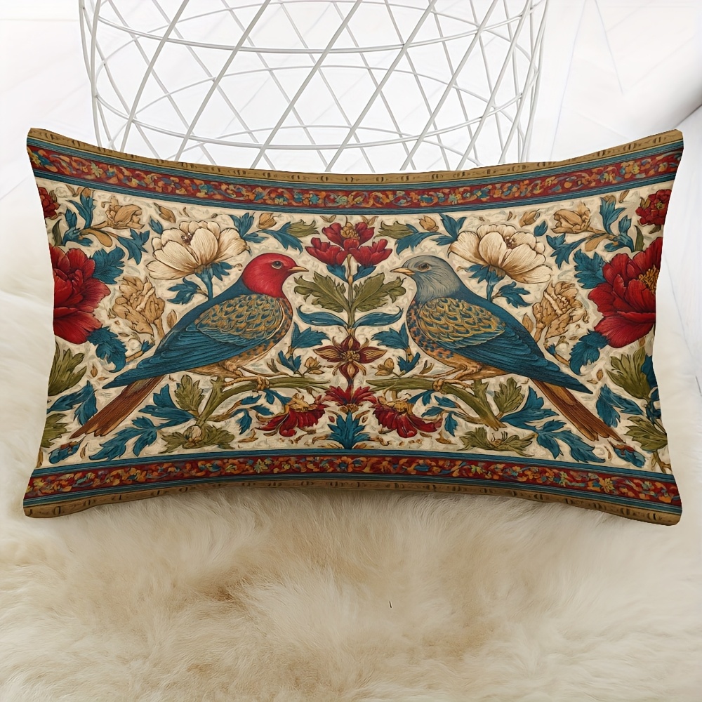 TEMU 1pc Double-sided Print, William Bird And , Medieval Style. Short Plush Decorative Pillow Cover Is Perfect For Enhancing The Decor Of Your Living