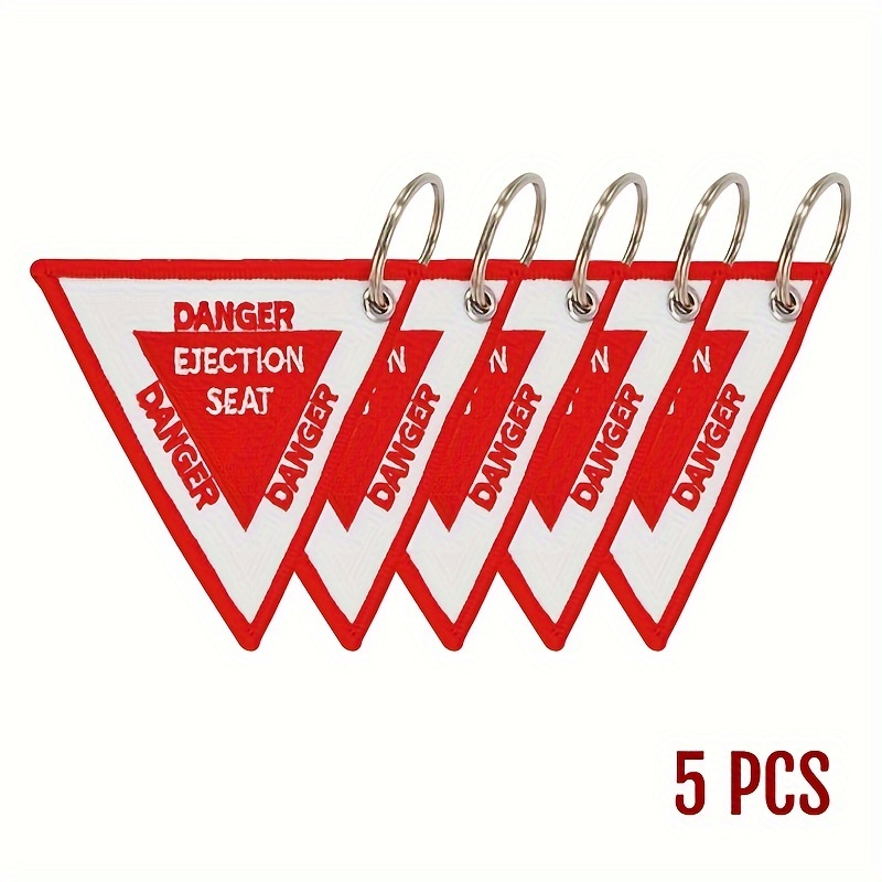 5pcs Unique Red Embroidered Ejection Seat Keychain