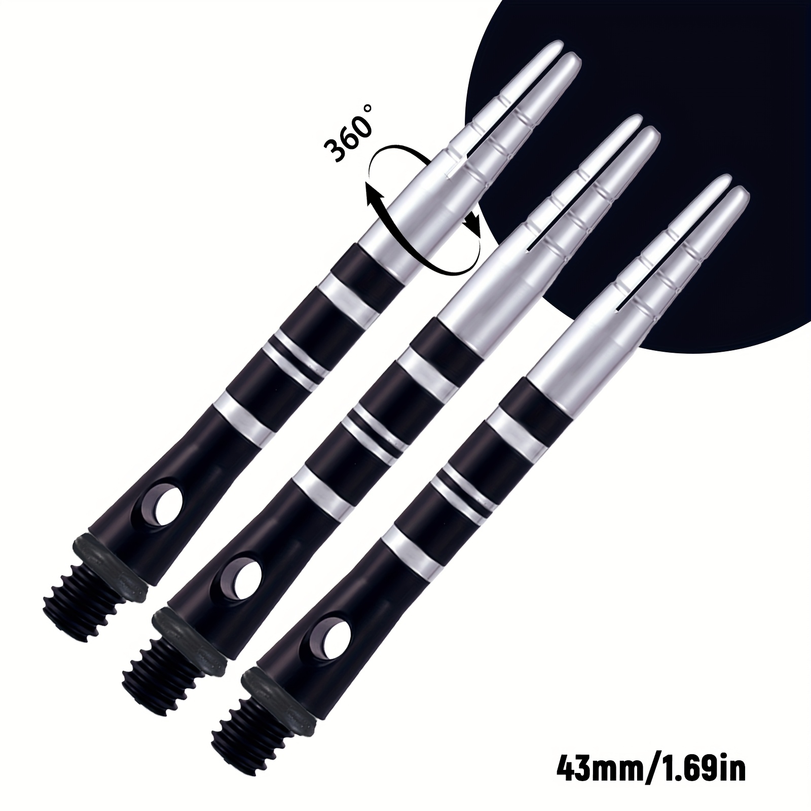 43mm Rotatable Aluminum Alloy Dart Shafts 3pcs