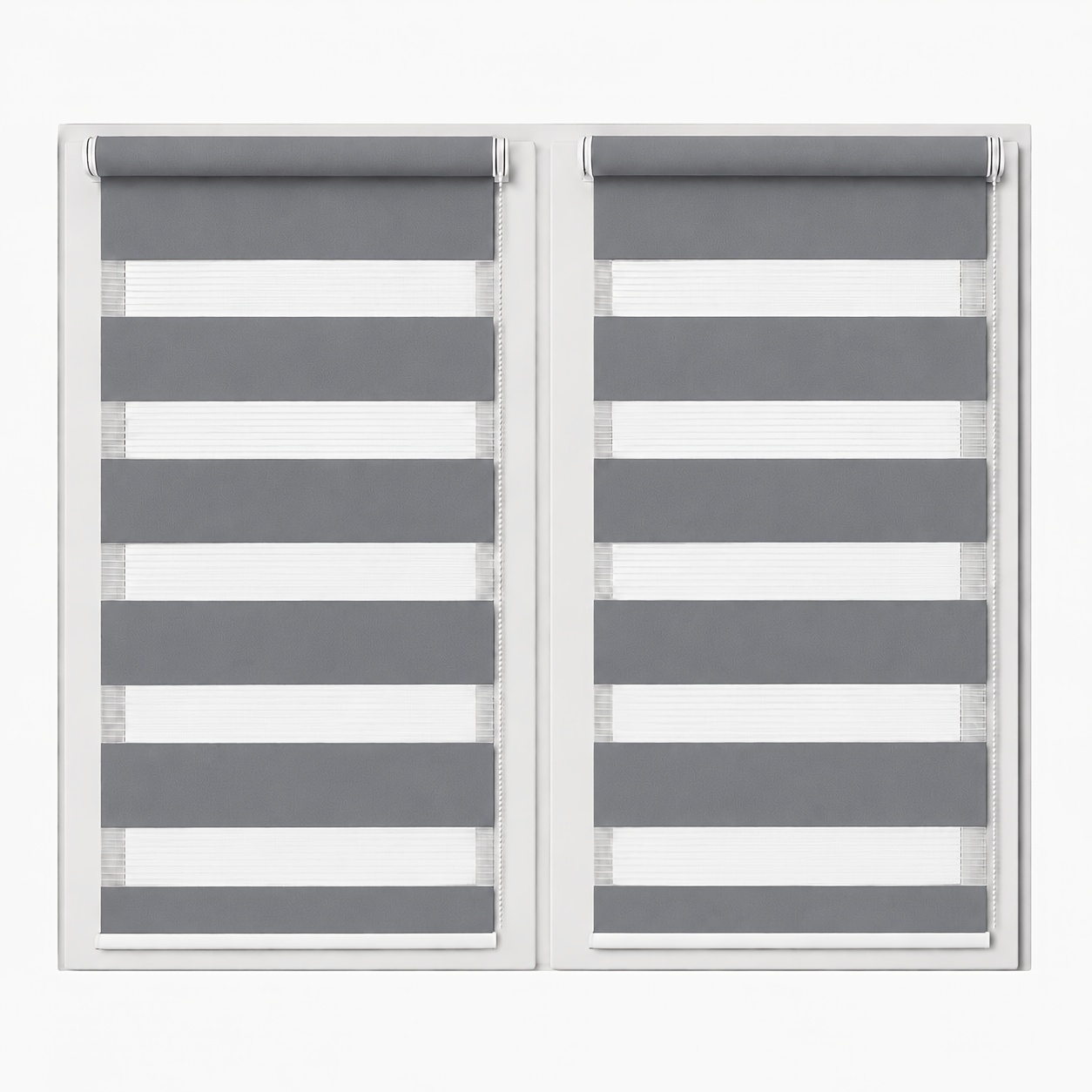TEMU 2pcs Double Roller Blinds, No Drill Zebra Window Shades, Day Night Blinds, Adjustable Light Control And Privacy Protection, Wipe Clean, Multiple