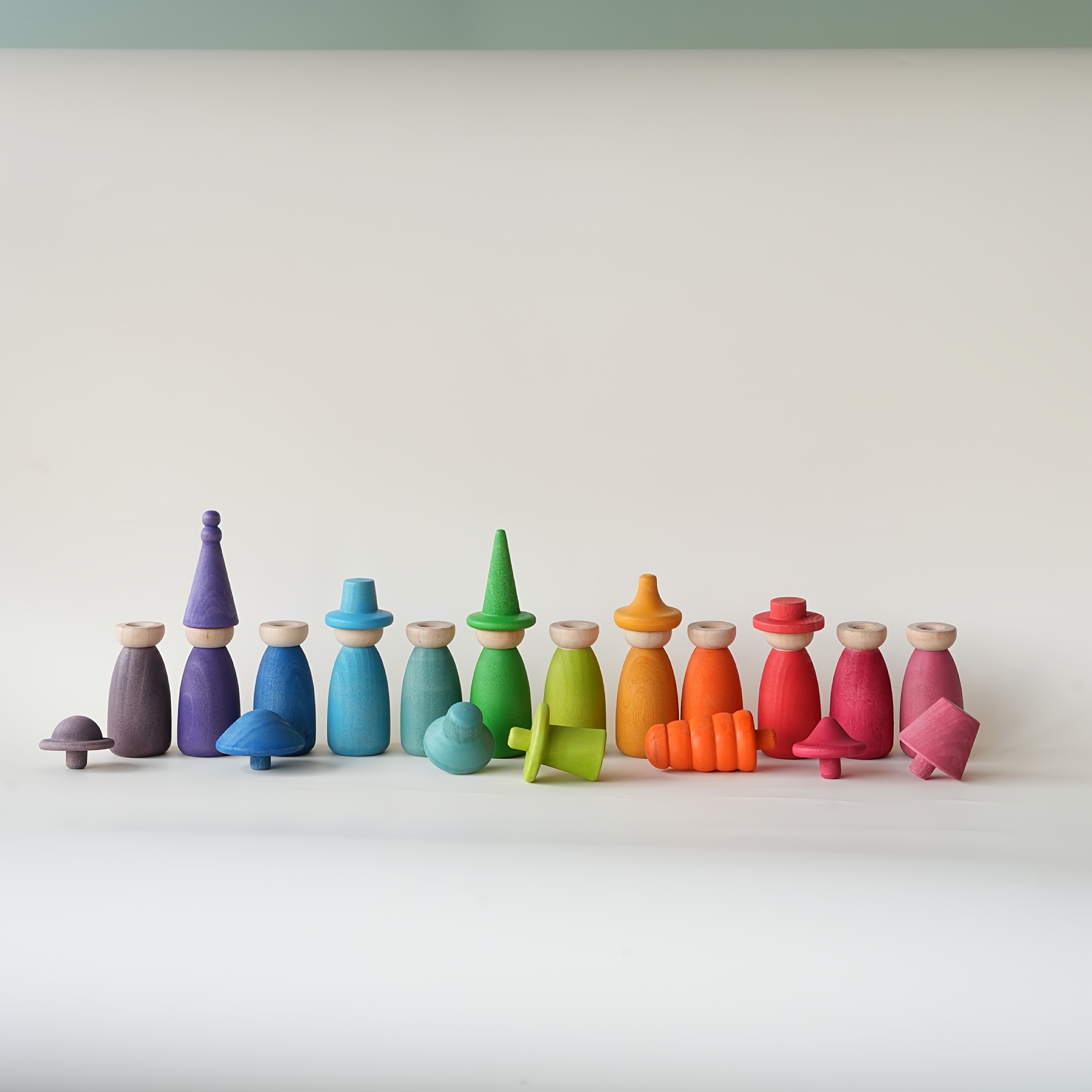 12pcs Colored Changeable Hat Dolls for Pretend Play
