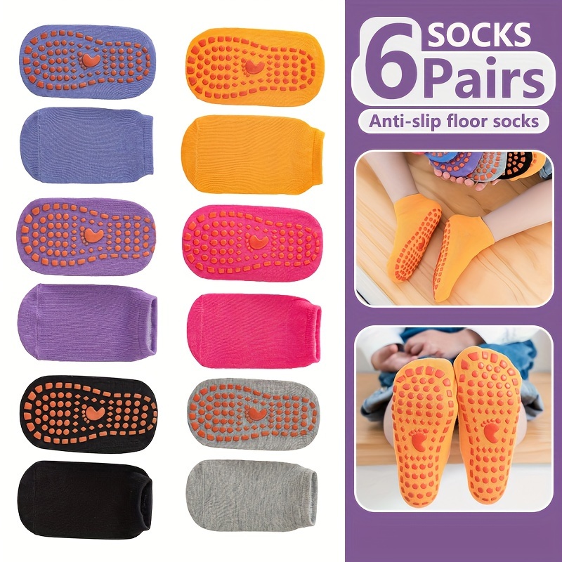 

6 Pairs Of Kid's Cotton Blend Crew Socks, Comfy Breathable Non-slip Socks For Spring And Summer