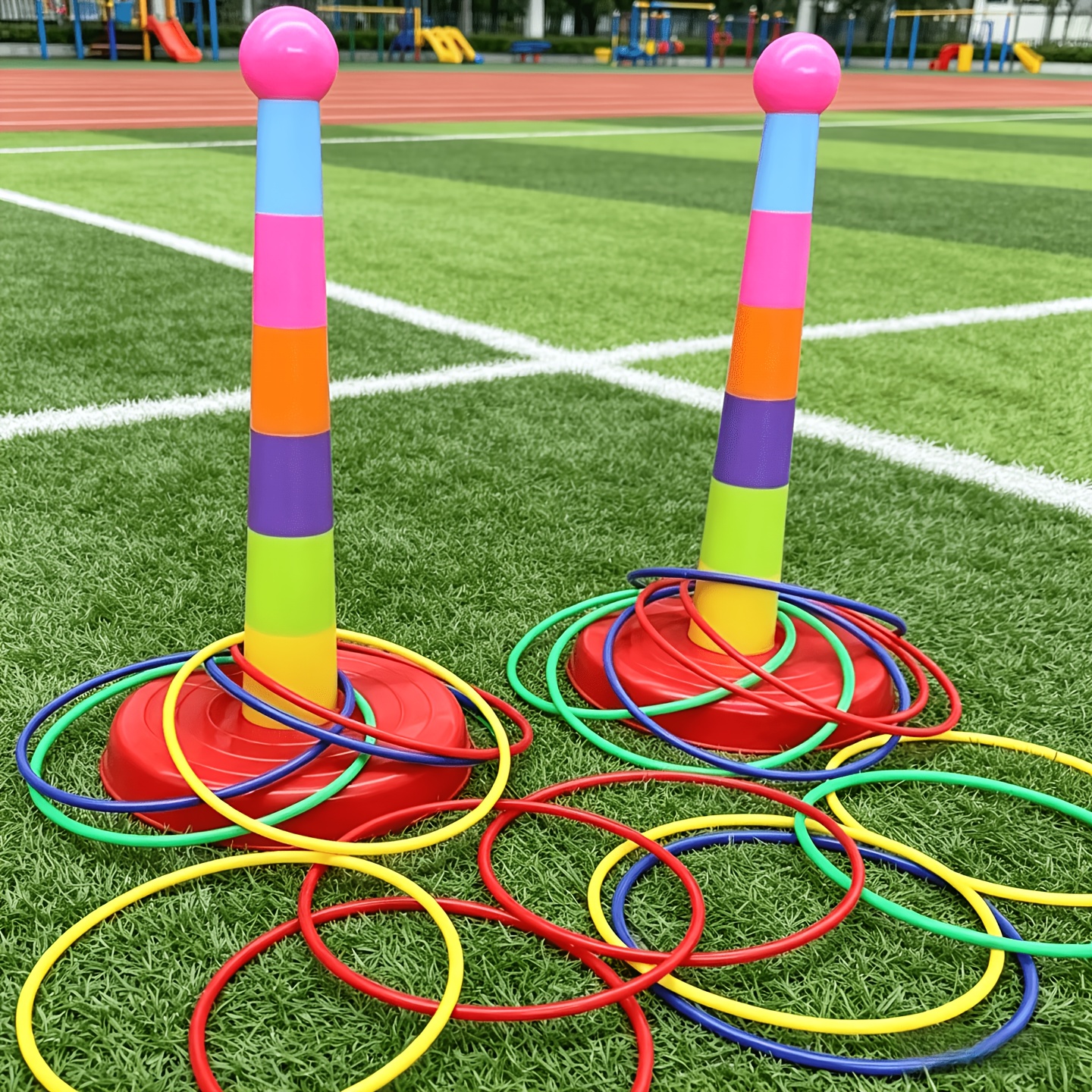 17pcs Rainbow Tower and Ring Stacking Game Set