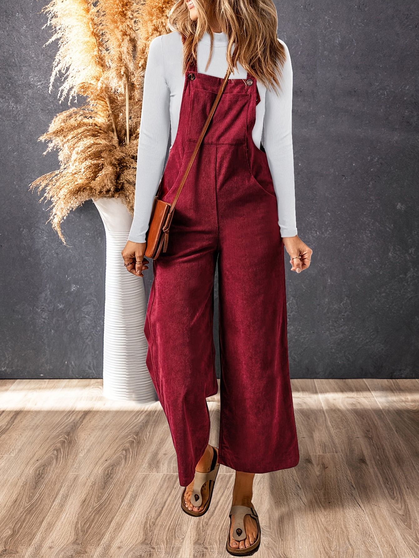 combinaison en velours rétro large à Temu Canada