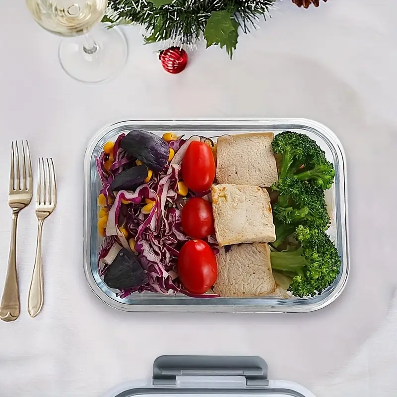 10pcs glass meal preparation container with lid food storage container with snap lock lid airtight lunch container microwave oven refrigerator and dishwasher Product details 1