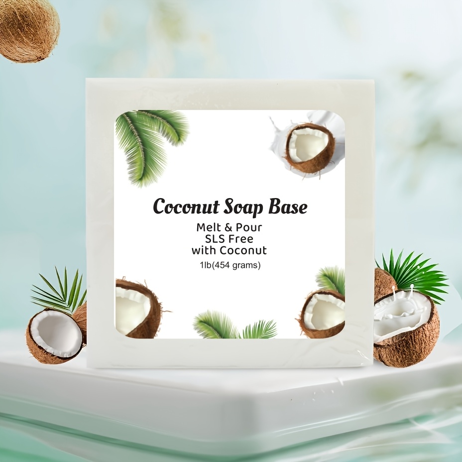 Image of 1lb/454g Sls-free Coconut Oil & Olive Oil Melt And Pour Soap Base Suitable For Soap Making Supplies, Moisturizing Glycerin Base Care, For Skin Types, Diy Homemade Soap Making For, No Sulfates