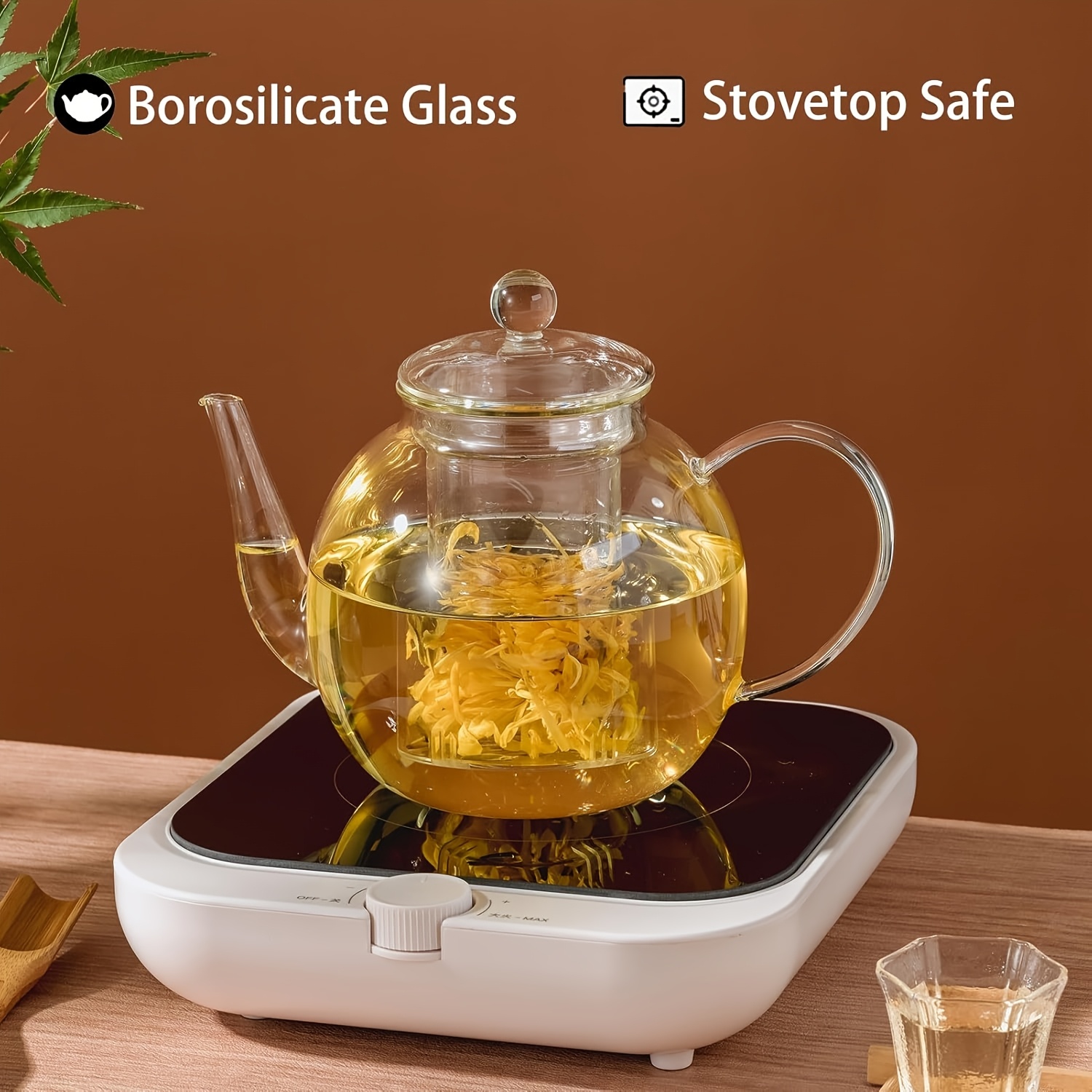 おテム 1530ml 52oz glass teapot removable infuser clear tea kettle