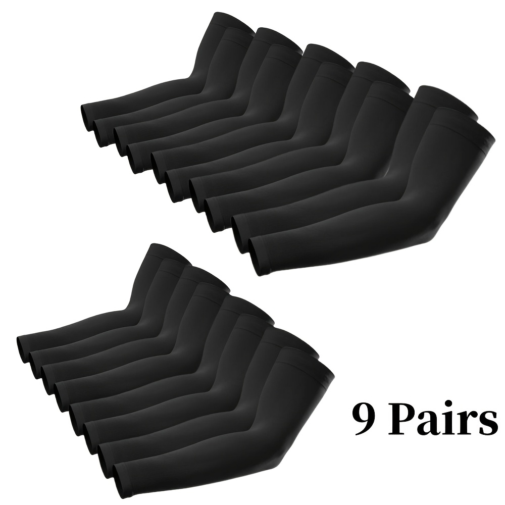 TEMU 9 Pairs Of Breathable Arm Sleeves, Nylon Elastic Sleeve Covers With Stretchable Design For A Without , Versatile And Essential For Daily Use,
