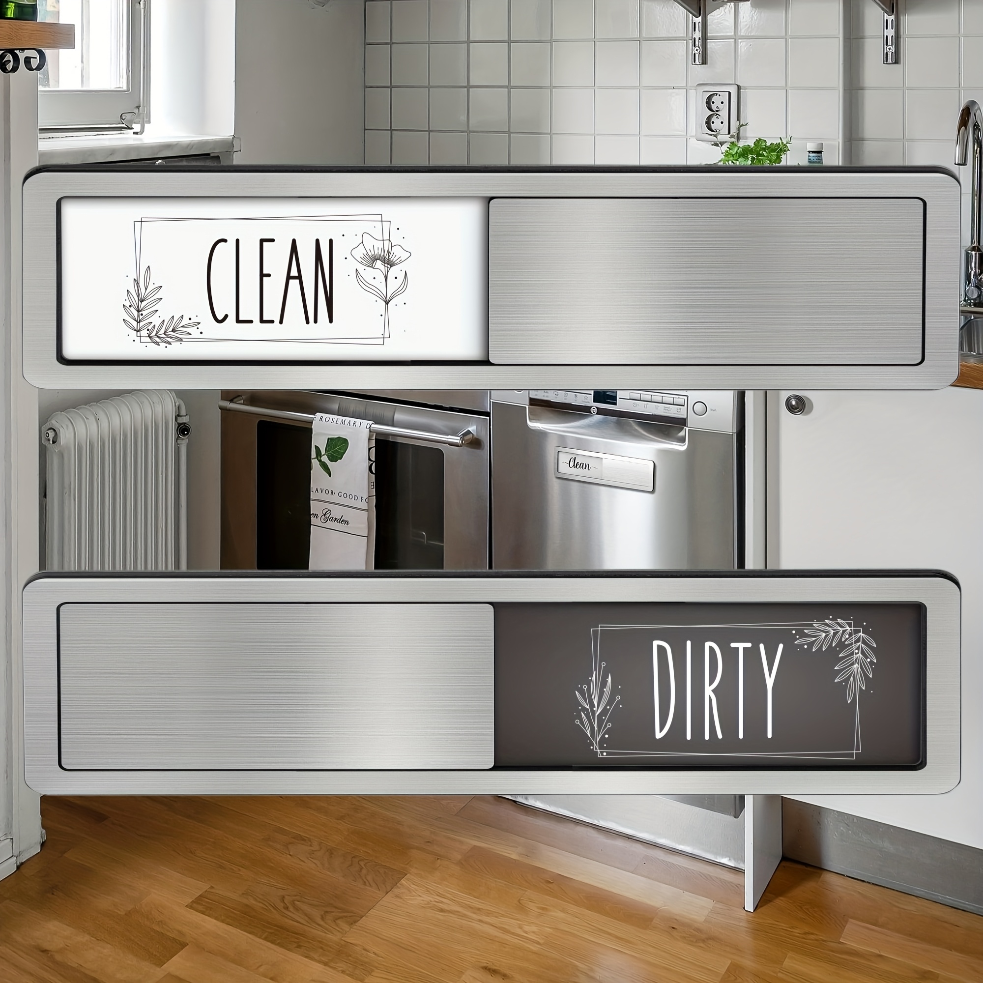 Image of Dishwasher Cleaning Stain Self-adhesive Sliding Sign, Cleaning And Dirt Indicator, Kitchen Organizers And Storage Decor Accessories, Extra Adhesive Tapes Included, Kitchen Gadget