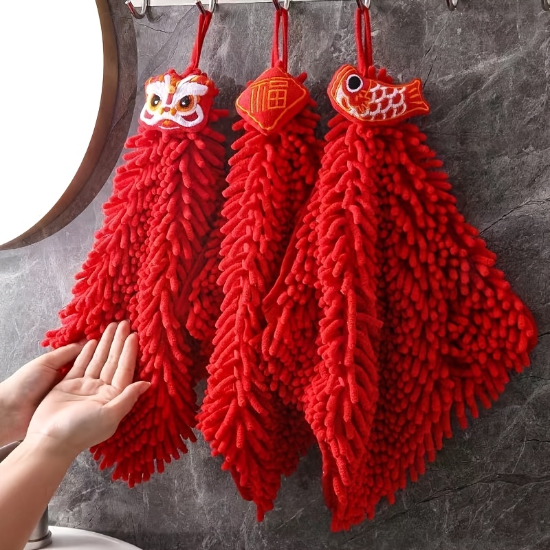 

2pcs/1pc, Polyester Kitchen Towels - Chinese New Year Kitchen Towels, Hand Towels, New Year Decorative Towels, Souvenirs, Bathroom Accessories