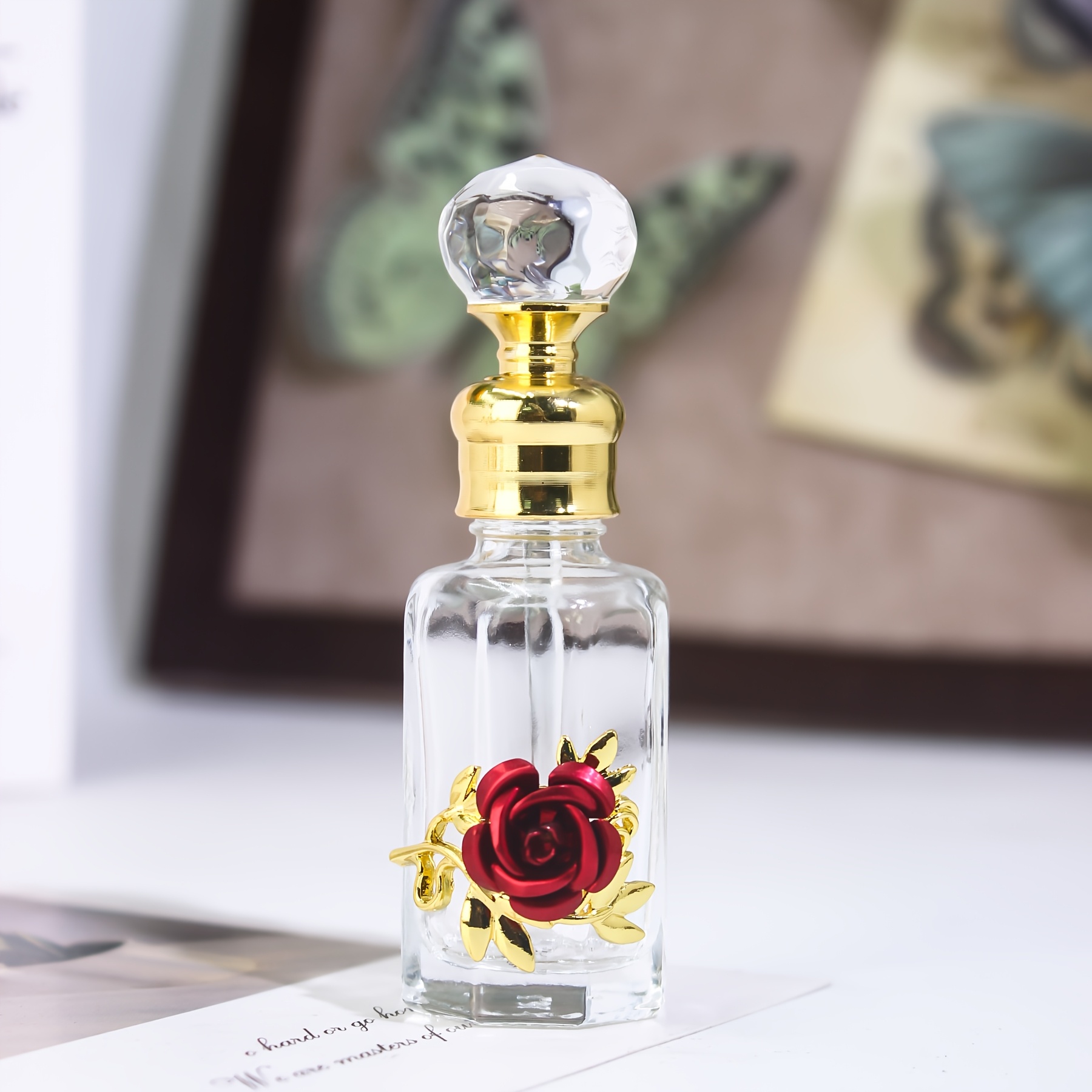 TEMU Msgin 12ml Enamel Octagonal Perfume Bottle - Mini Refillable Travel-sized Square Container Suitable For Perfume, Essential Oils, Oils, Creams,