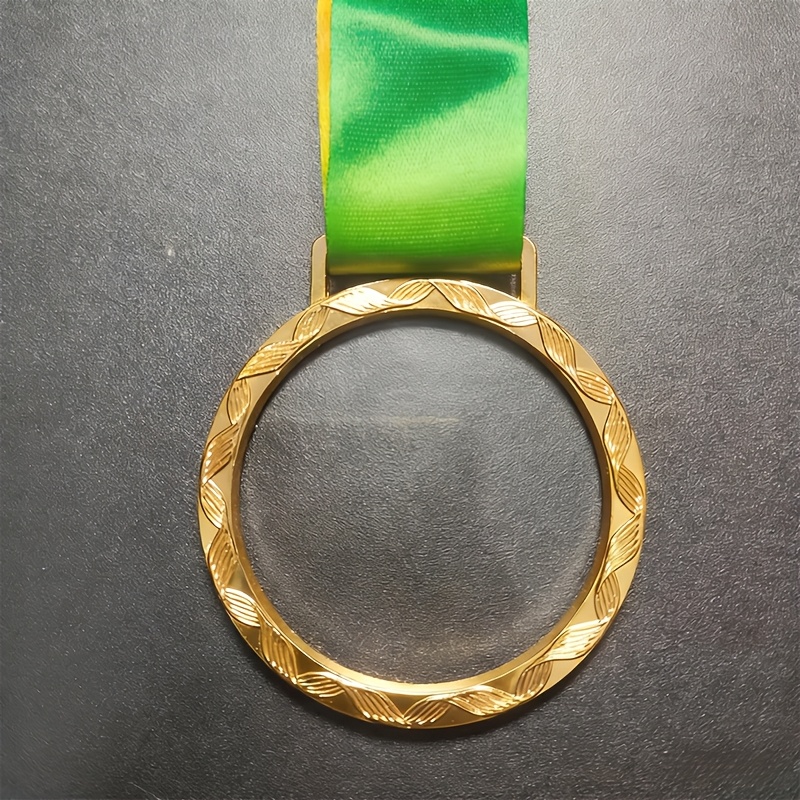 TEMU 1pc Ribbon Alloy Medal For Basketball, Badminton, Soccer, Volleyball Competitions, Crystal Hanging Commemorative Plaque, Customizable Metal
